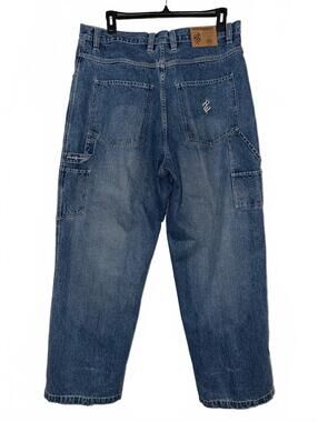 Rocawear Men’s 40x34 Baggy Carpenter Jeans Y2K Hip Hop Utility Denim